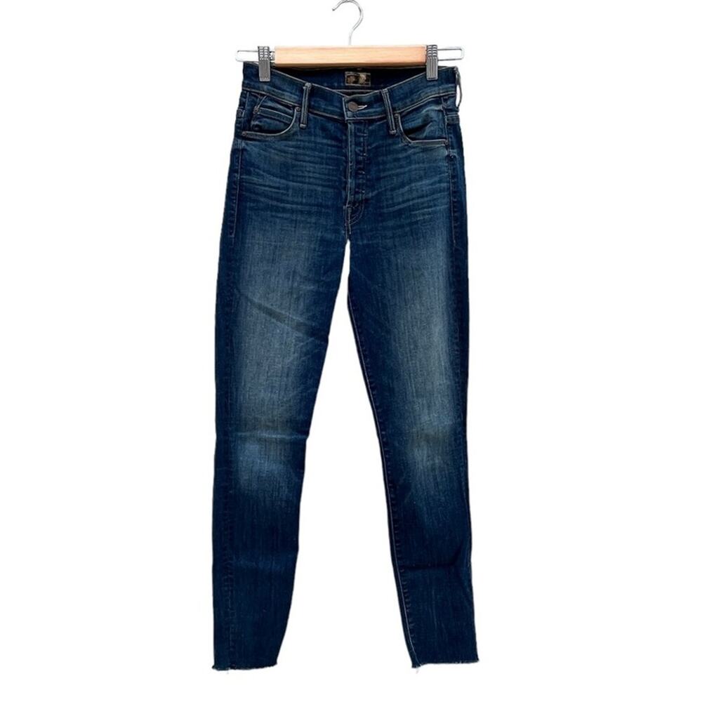 MOTHER Jeans The Stunner Ankle Fray Blue Whatcha Got Cooking Wash